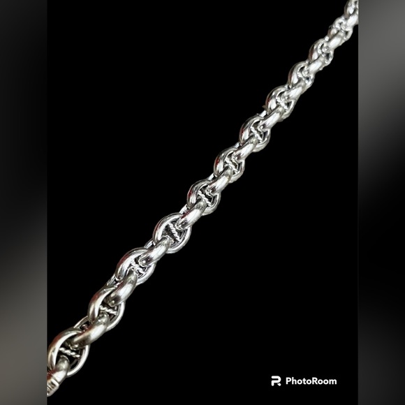 12g-14K SOLID White Gold Rolo Anchor Stud-Link w/🦞Claw Closure🧜🏻‍♀️ - Picture 2 of 15